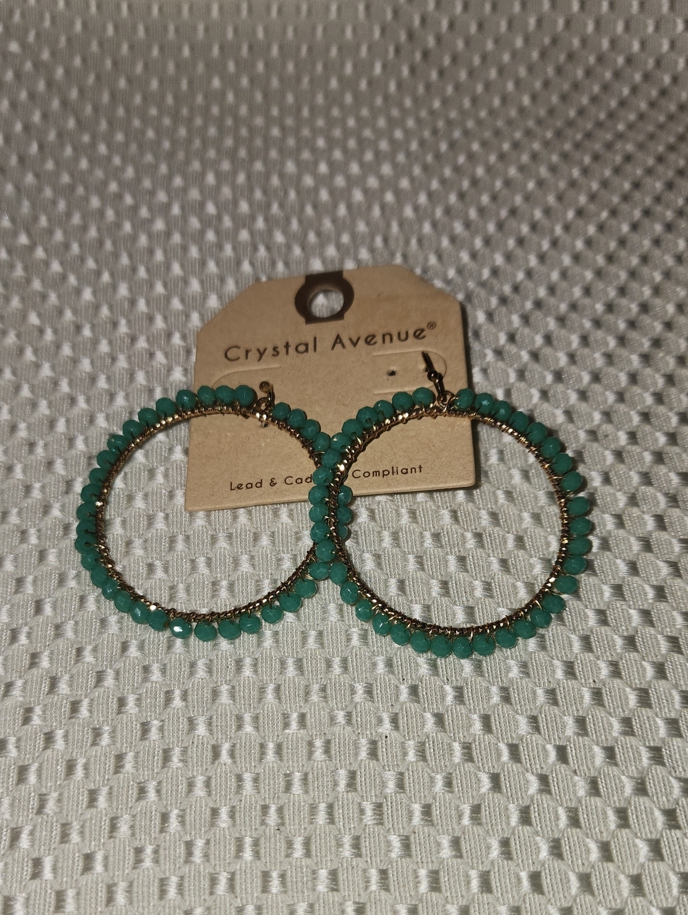 Turquoise Beaded Gold Hoop Earrings *2 For $13*
